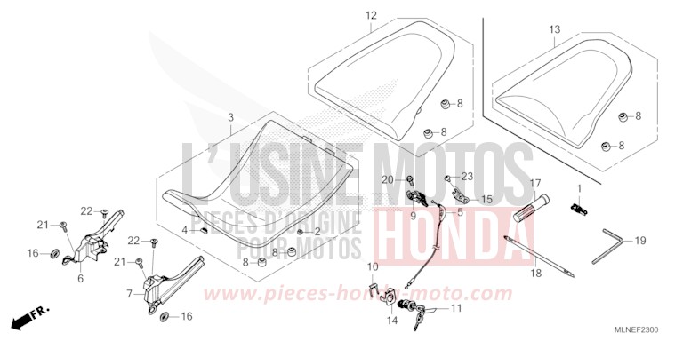 SIEGE de Africa Twin MAT IRIDIUM GRAY METALLIC (NHC64) 2025